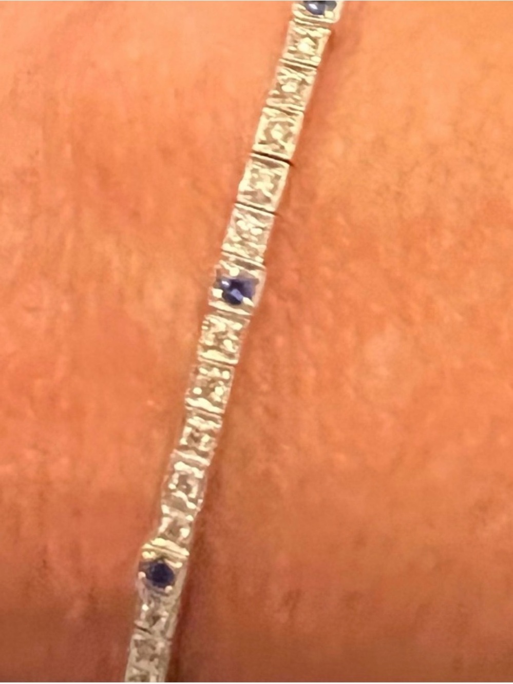 Sterling Silver Bracelet with Blue Accent Stones